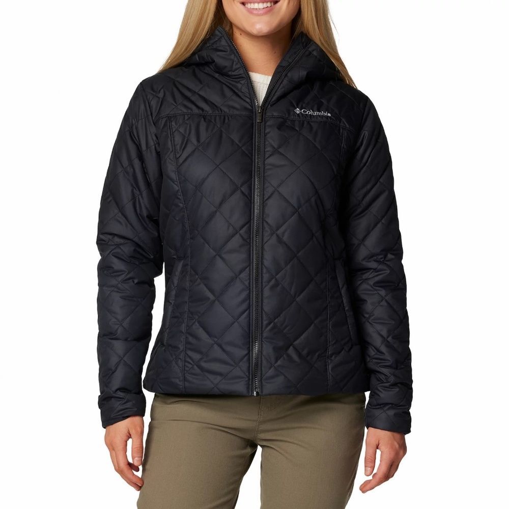 Columbia Copper Crest II Hooded Puffer Quilted Jacket in Black